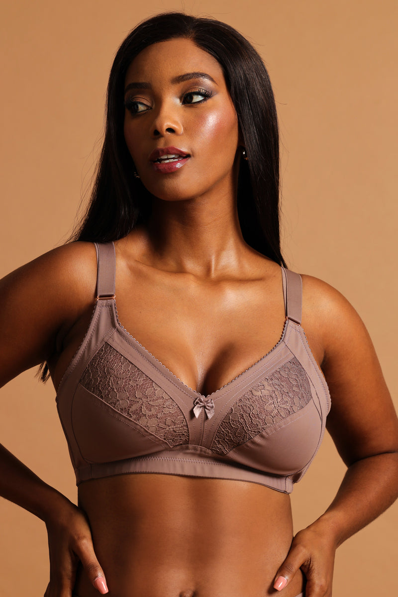 2 Pack M-Frame Total Support Bra - Mocha/Black