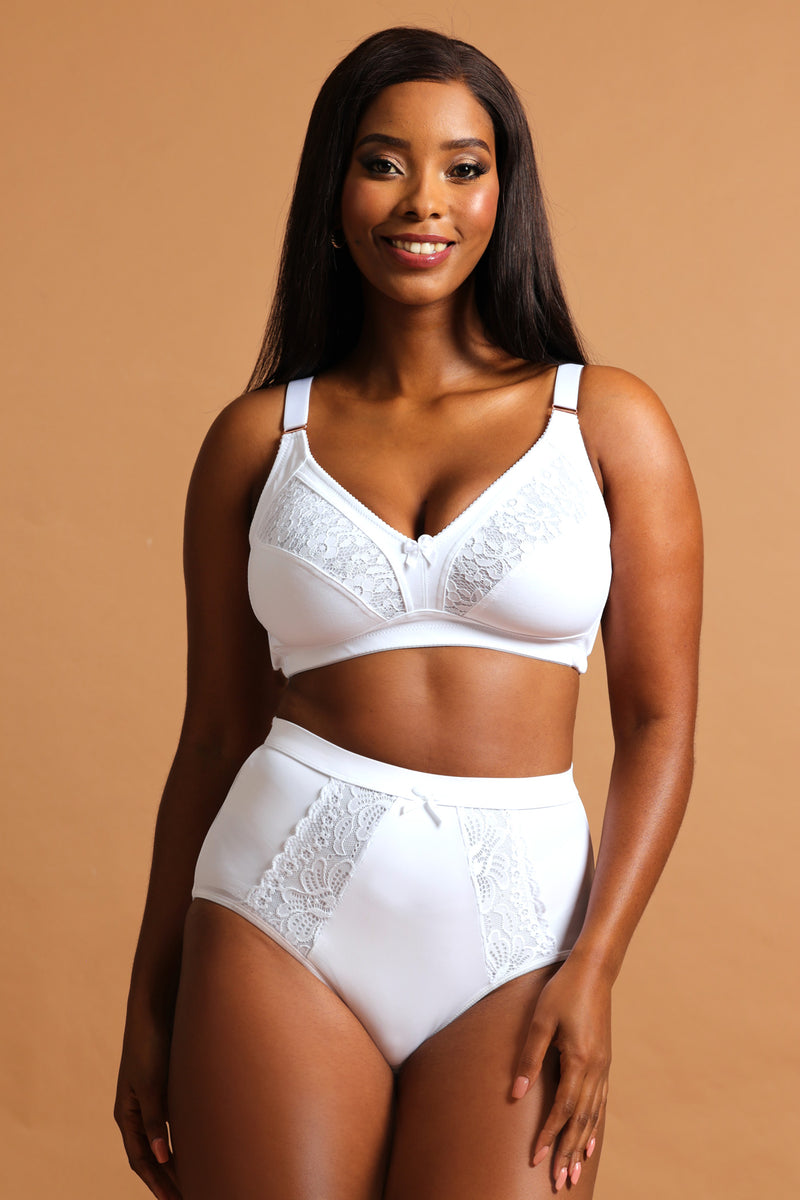 2 Pack M-Frame Total Support Bra - Beige/White