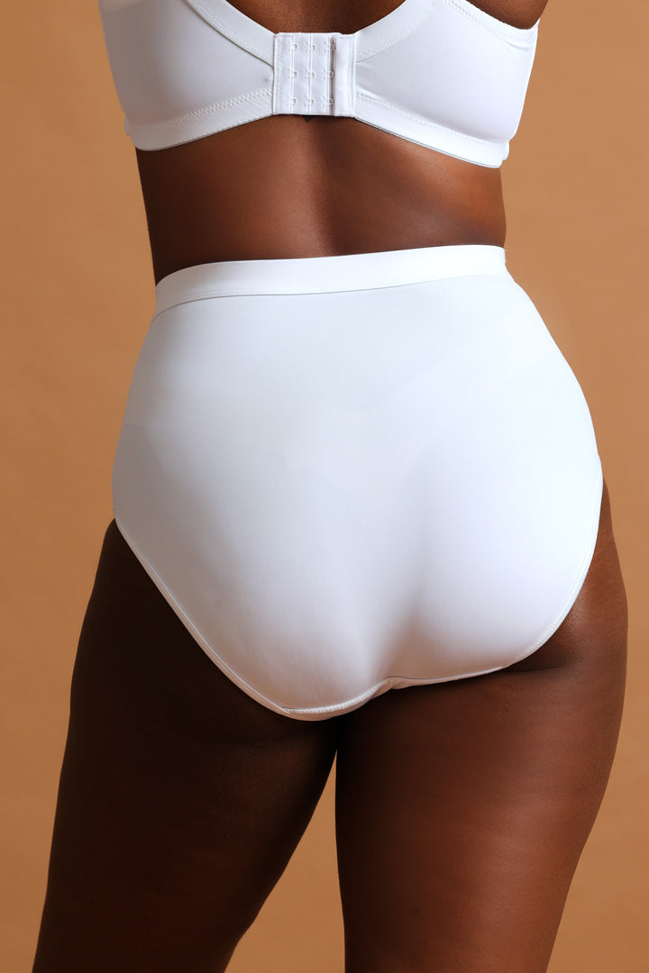 2 Pack Lace Brief Panties - Beige/White