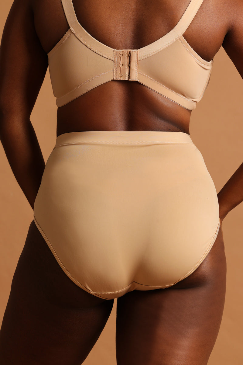 2 Pack Lace Brief Panties - Beige/White