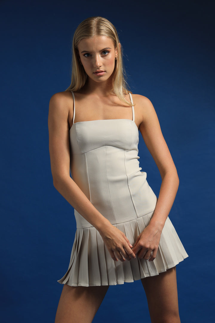 Spaghetti Strap Mini Dress - Champagne