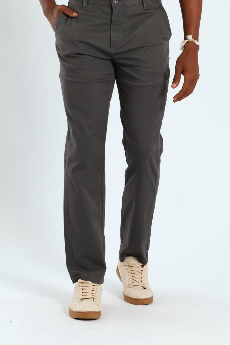 Basic Straight Stretch Chino - Grey