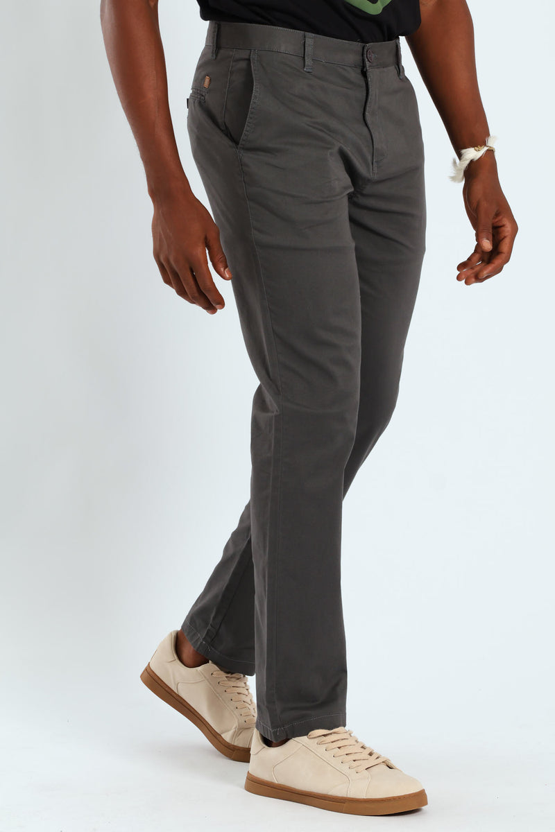 Basic Straight Stretch Chino - Grey