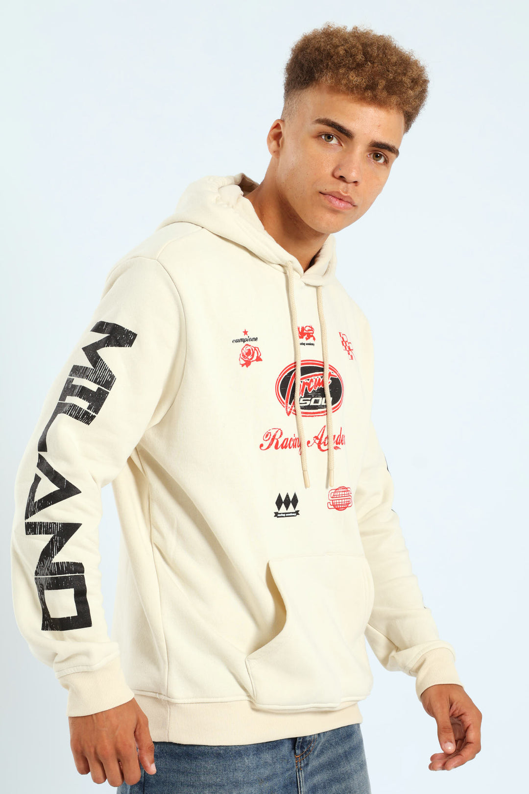 Racing Fashion Hoody - Light Stone