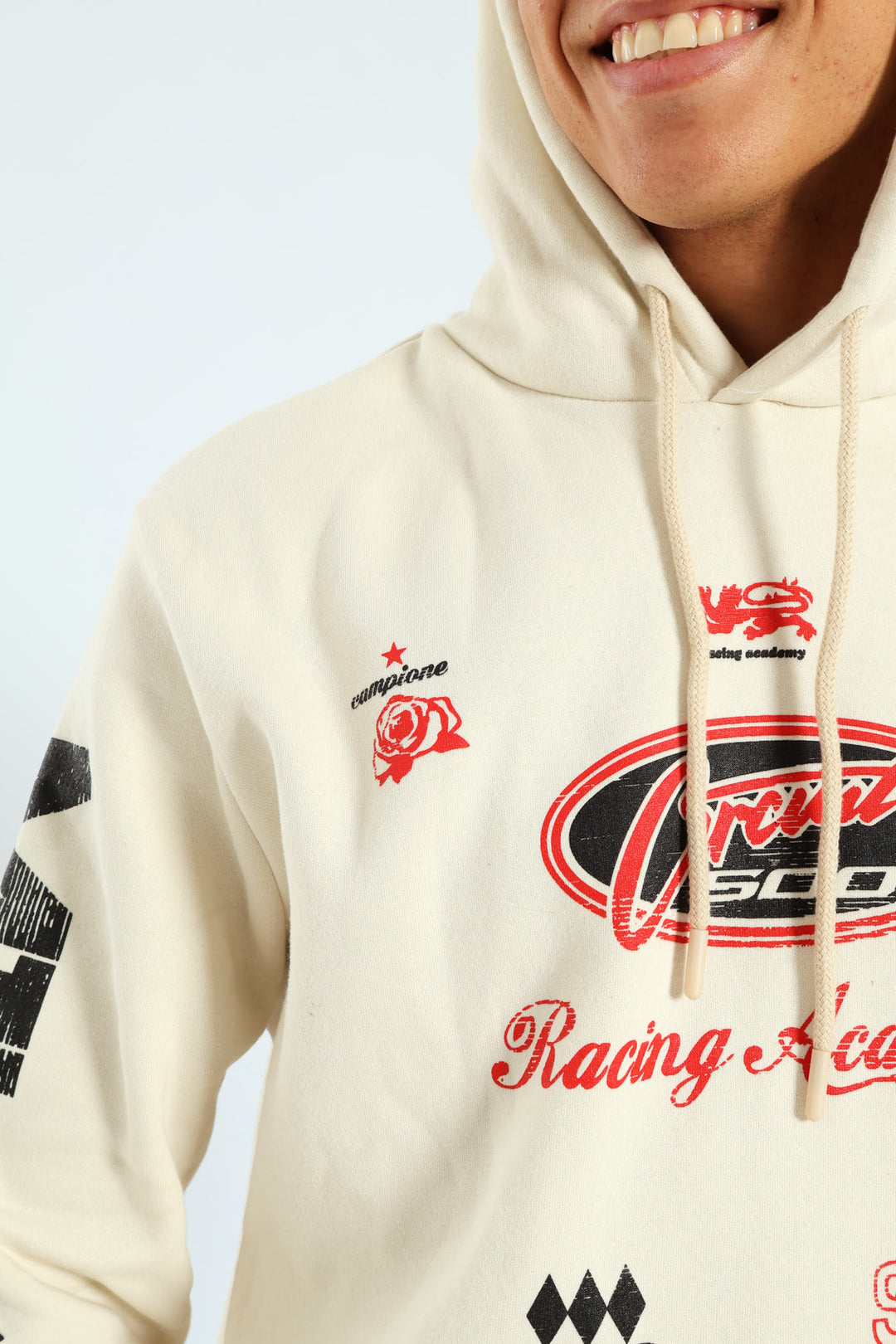 Racing Fashion Hoody - Light Stone