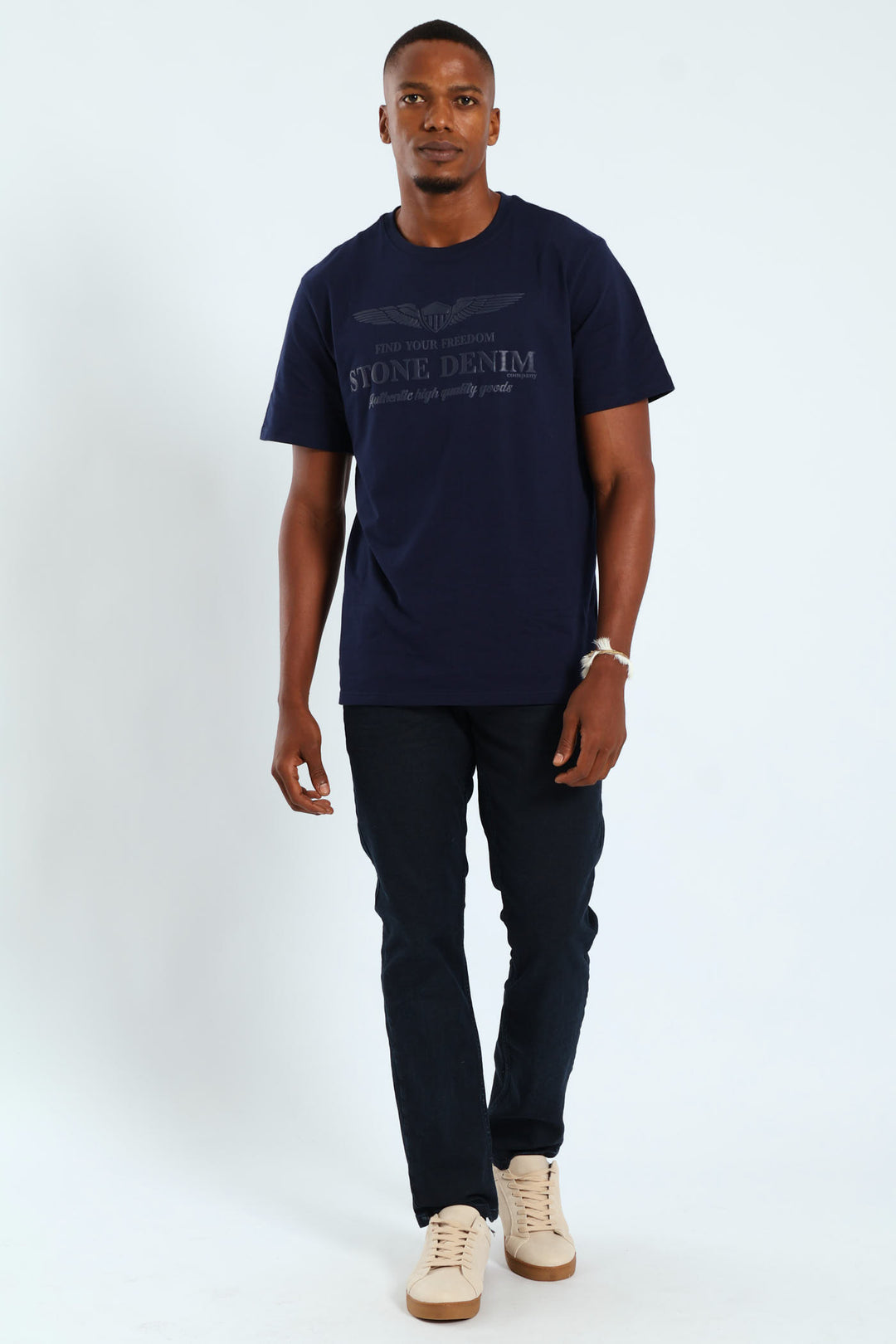 Wings Shield HD Puff Print Tee - Navy