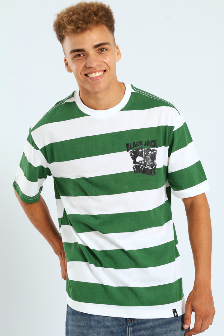 Rugby Stripe Tee - Green