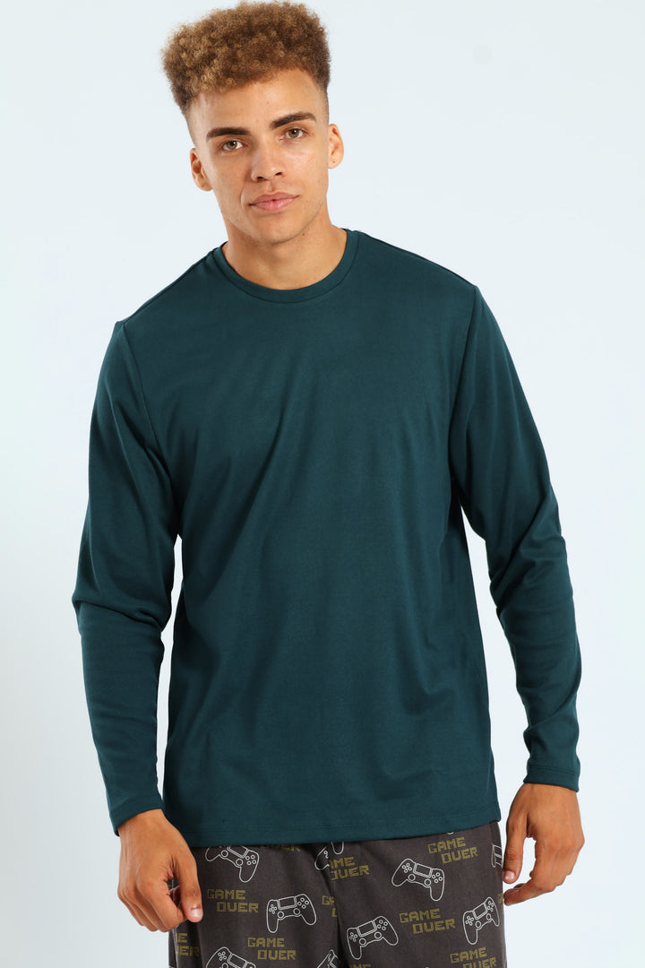Long Sleeve Interlock Top - Green