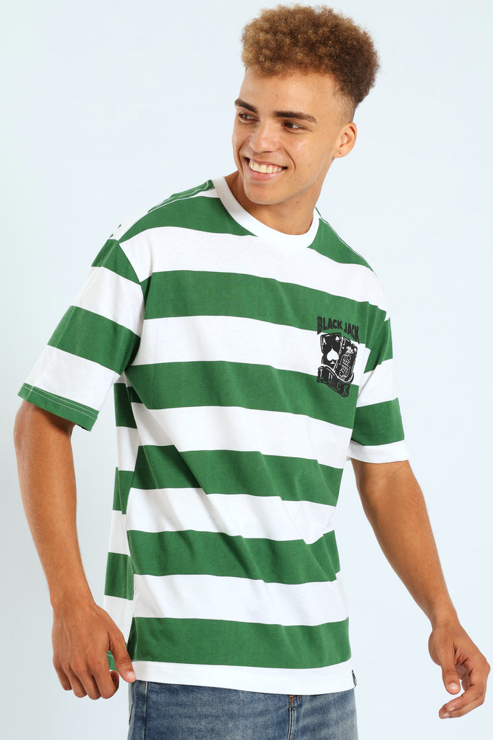 Rugby Stripe Tee - Green