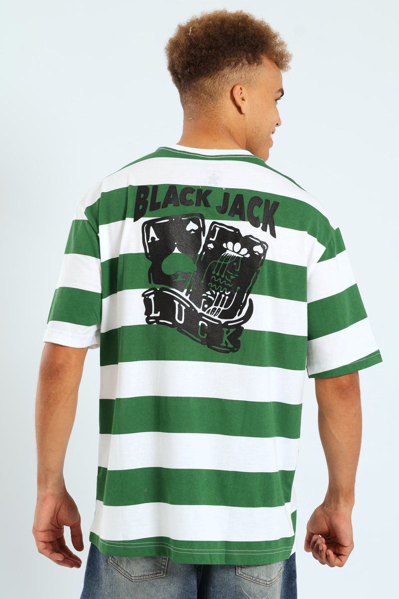 Rugby Stripe Tee - Green