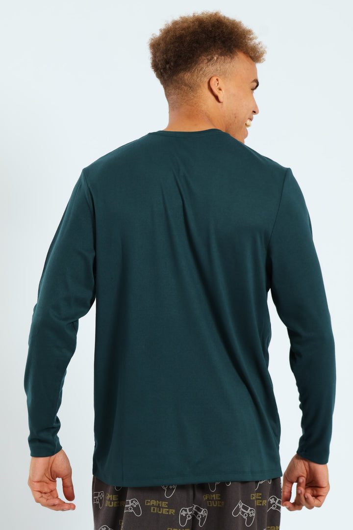 Long Sleeve Interlock Top - Green