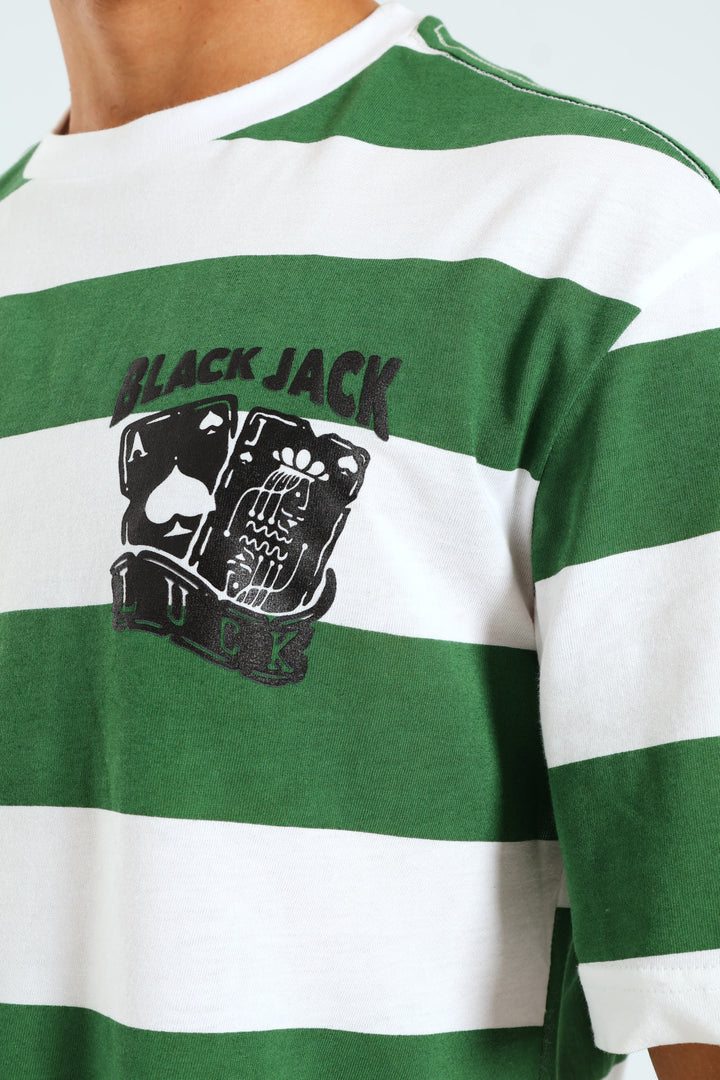 Rugby Stripe Tee - Green