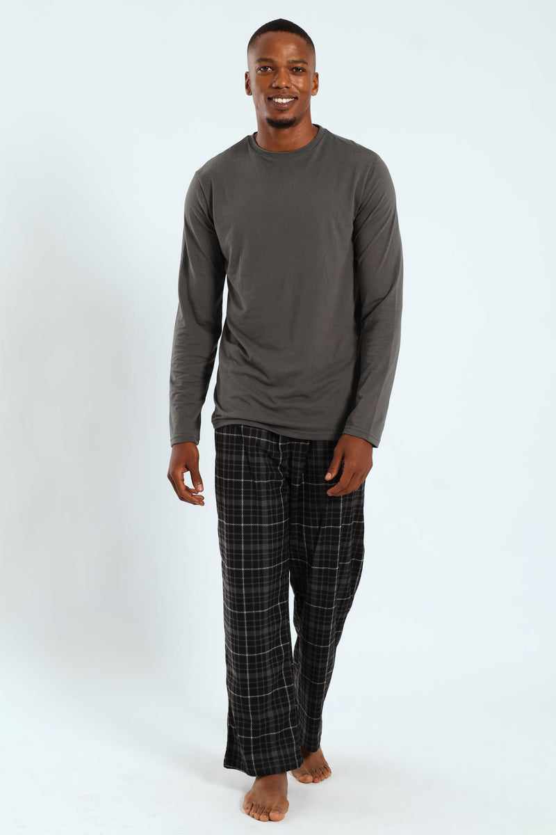 Long Sleeve Top & Butterfleece Pants - Grey