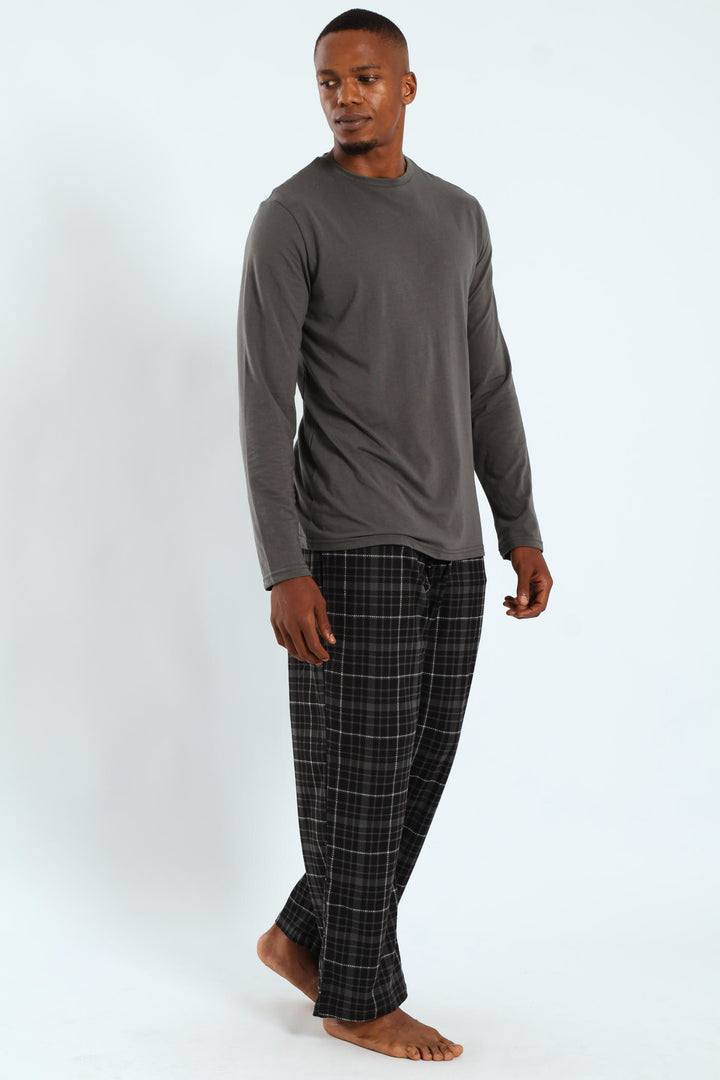 Long Sleeve Top & Butterfleece Pants - Grey