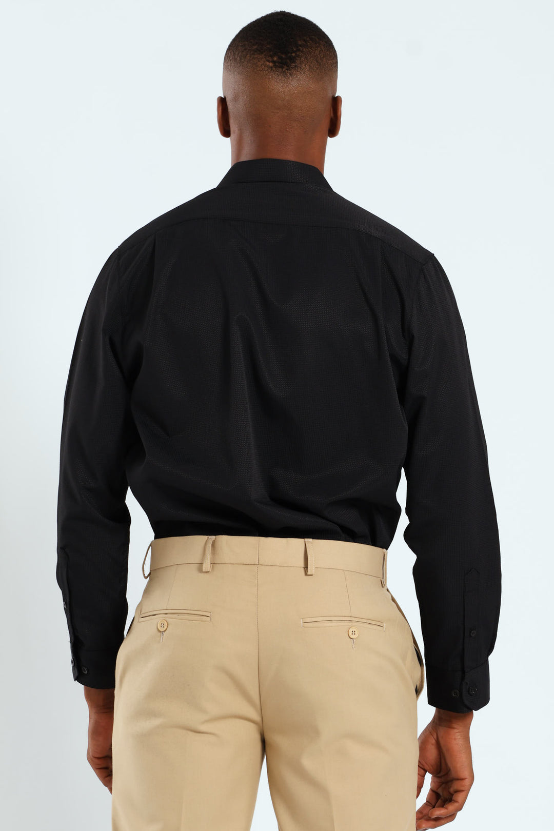 Textured Long Sleeve Shirt - Black