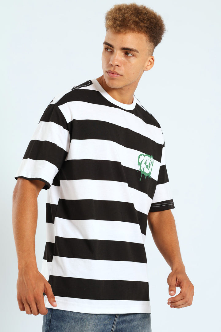 Rugby Stripe Tee - Black