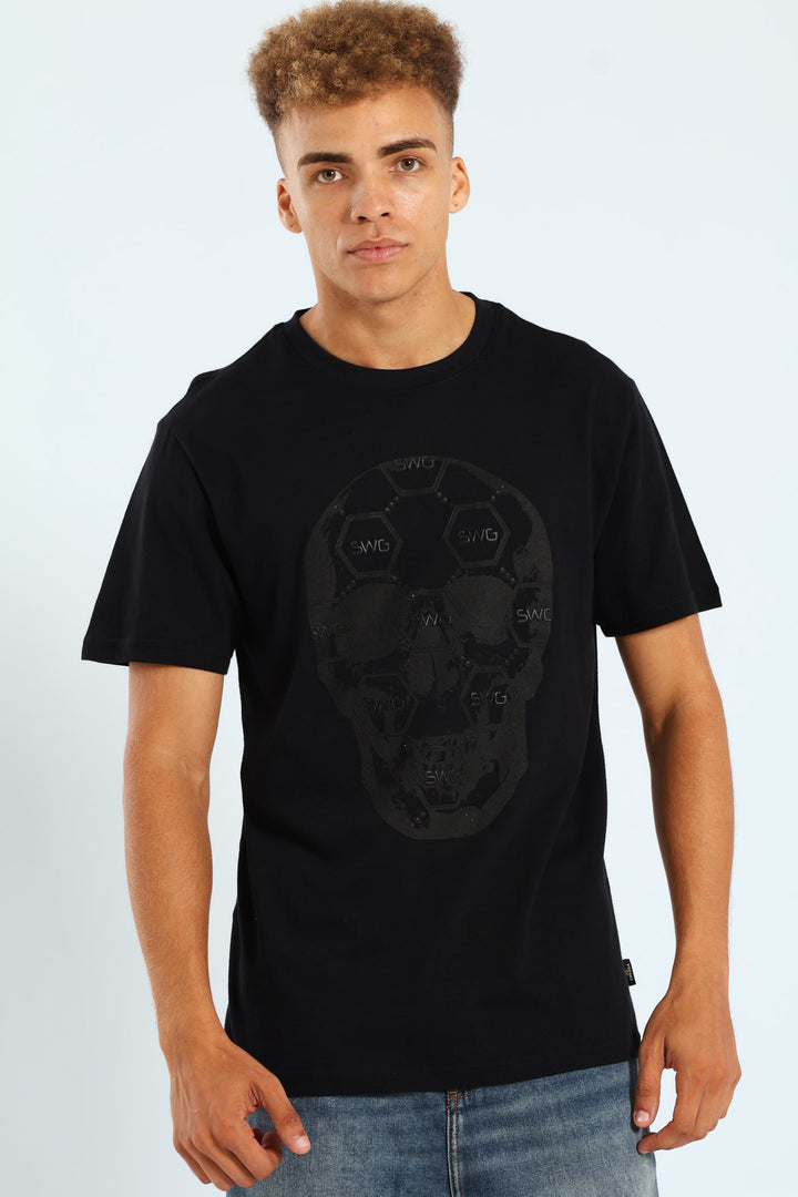 HD Skull Print Tee - Black
