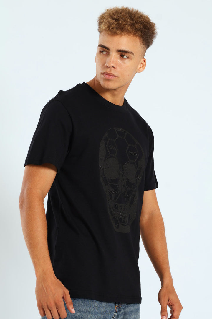 HD Skull Print Tee - Black