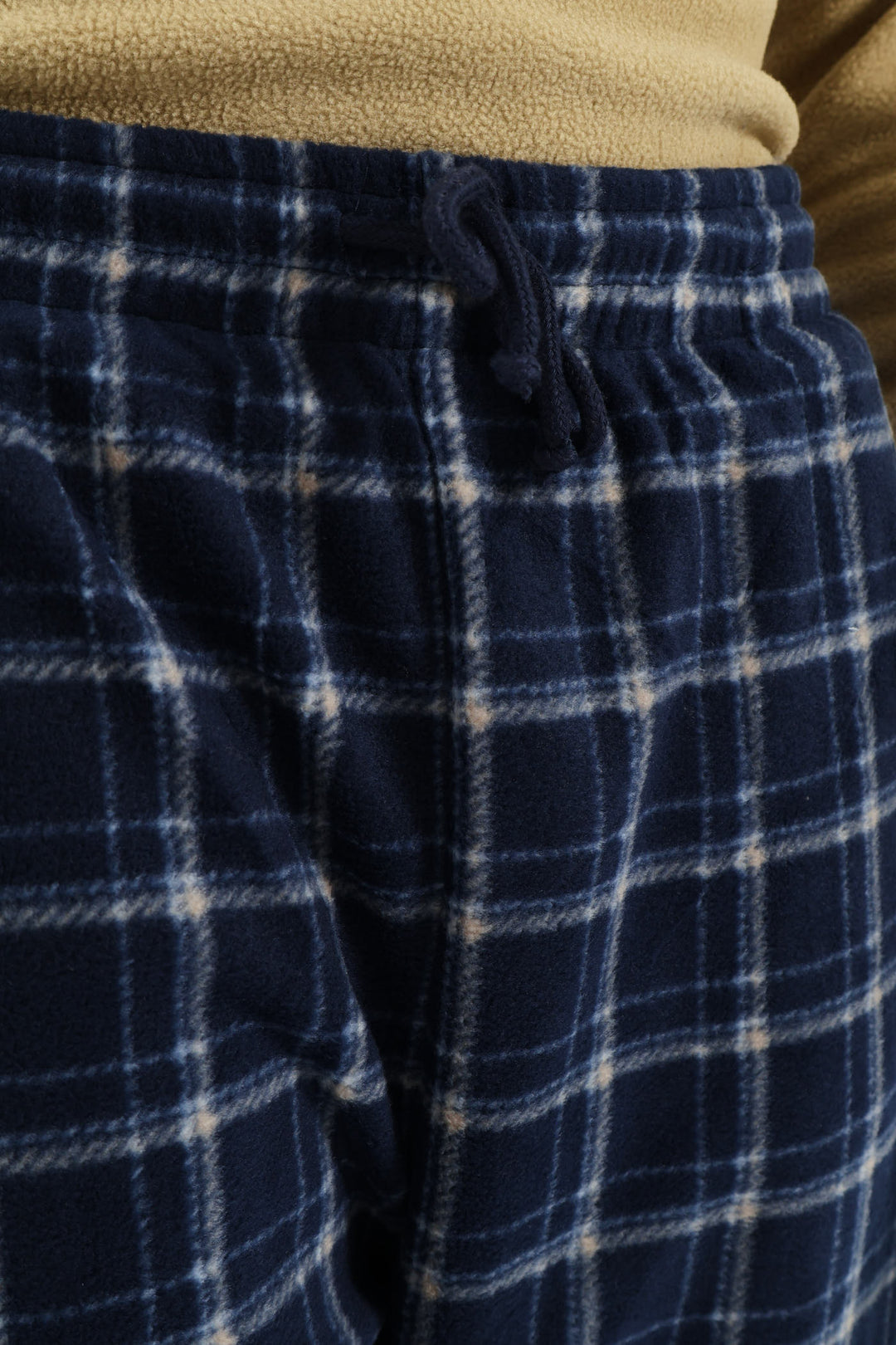 Polar Fleece Top & Check Pants Pyjama Set - Light Green