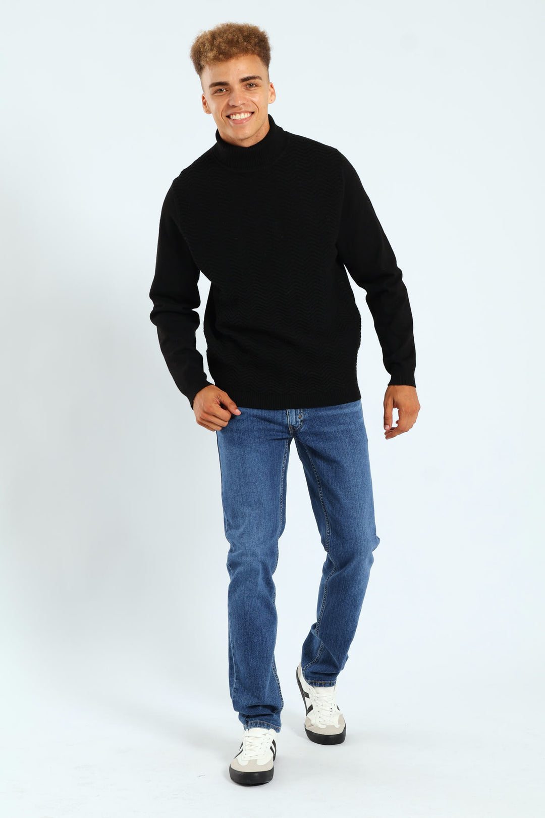 Textured Poloneck - Black