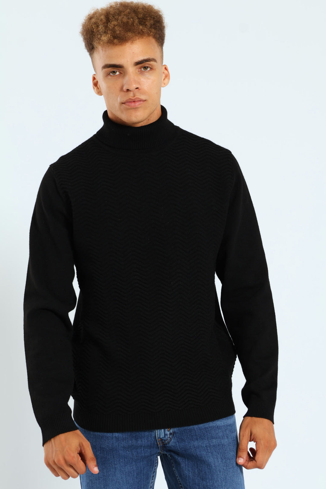 Textured Poloneck - Black