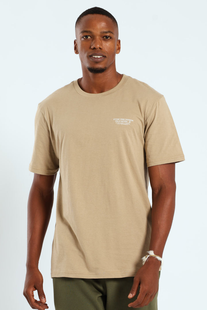 Mt Fuji Field Notes Front & Back Tee - Taupe