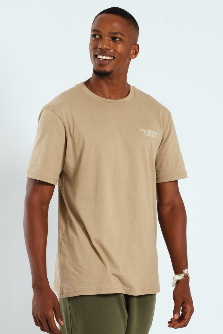 Mt Fuji Field Notes Front & Back Tee - Taupe