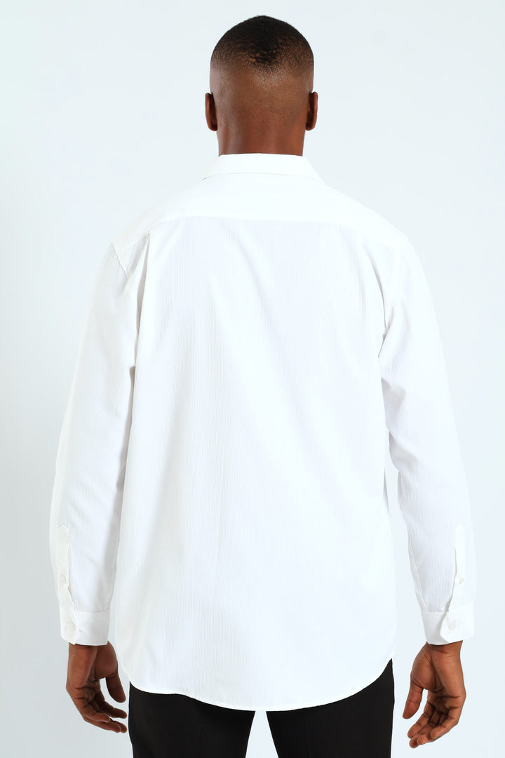 Textured Long Sleeve Shirt - White