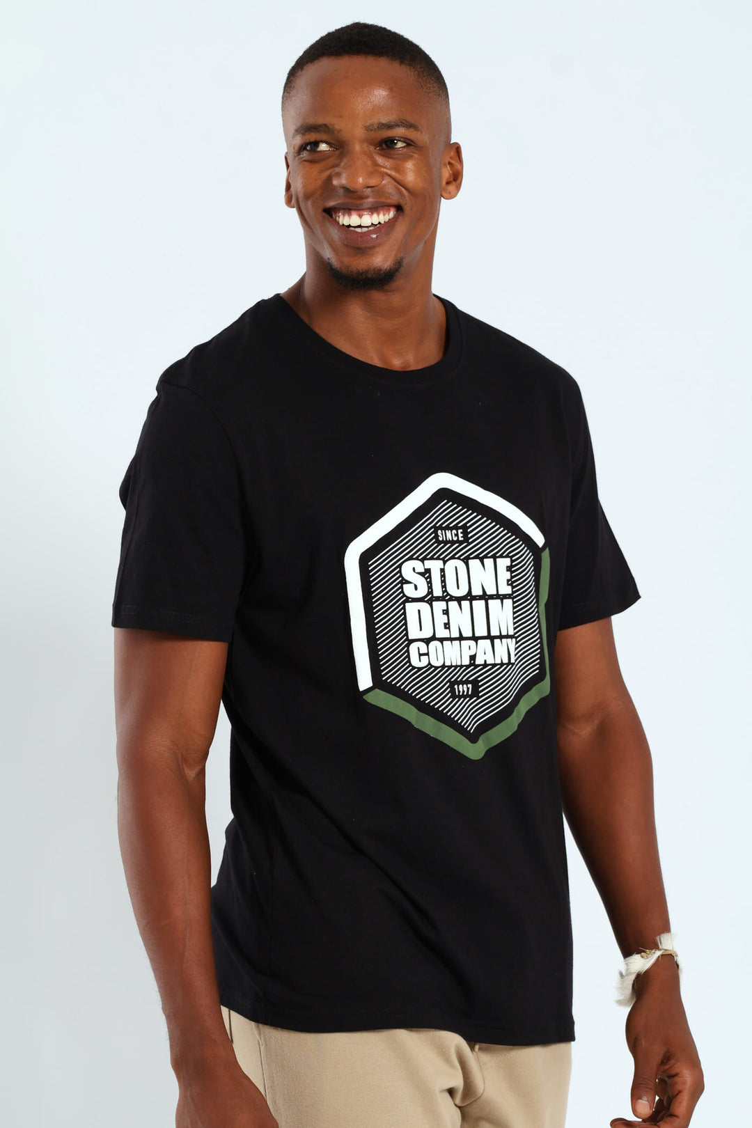 Denim Company Hexagon Puff Tee - Black