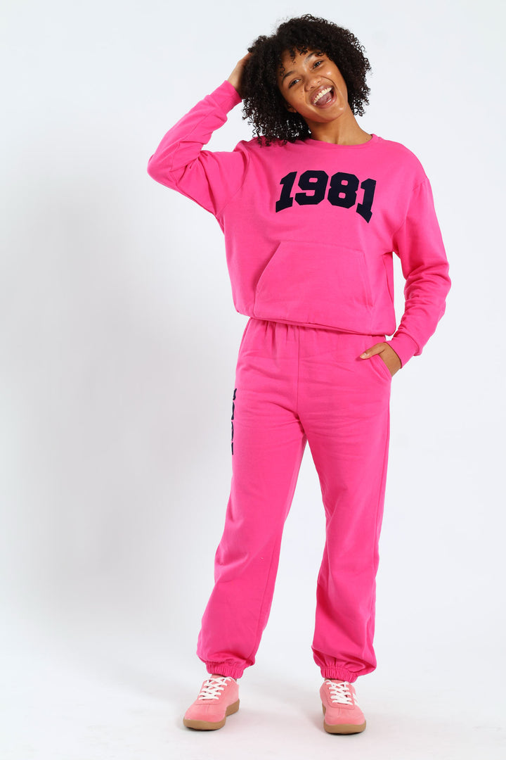 Girls Fleece Jogger - Cerise