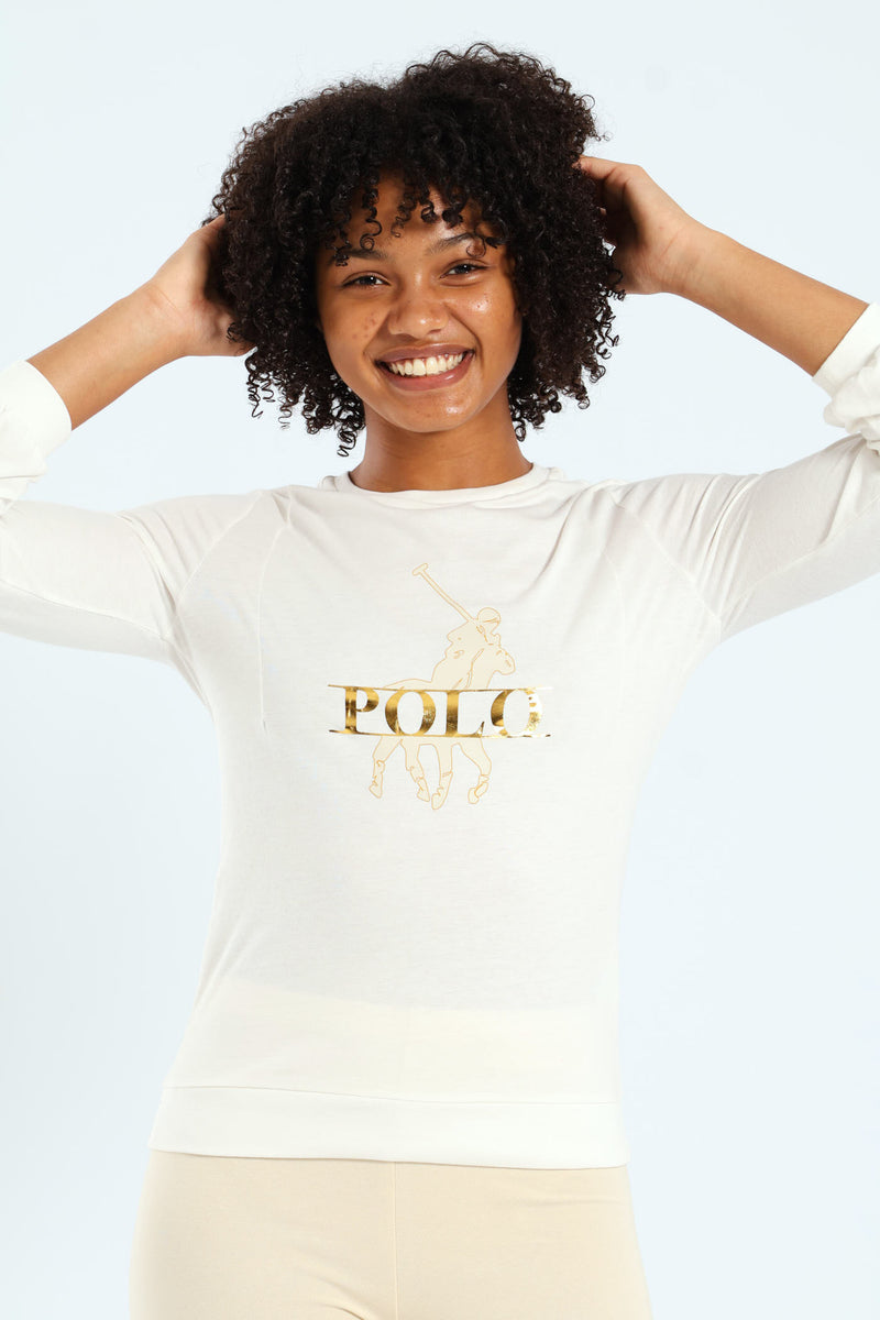 Girls Toni Blouson Print Tee - Off White