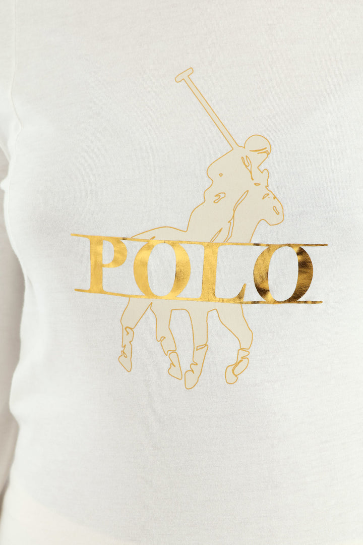 Girls Toni Blouson Print Tee - Off White