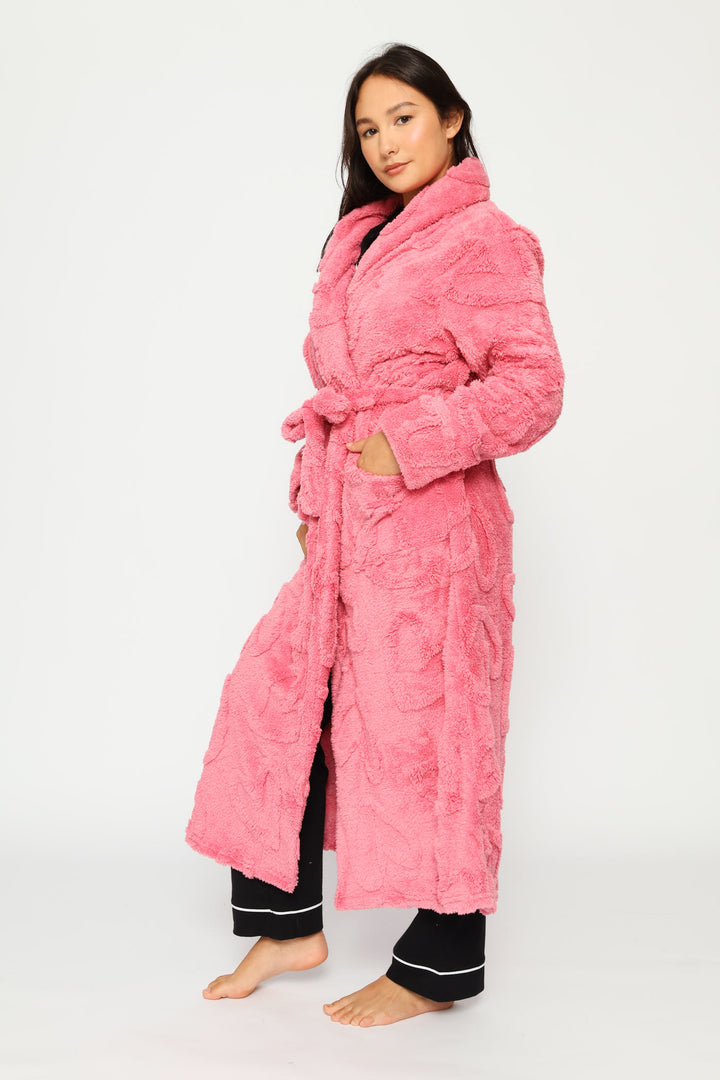 Hearts Wrap Gown - Pink