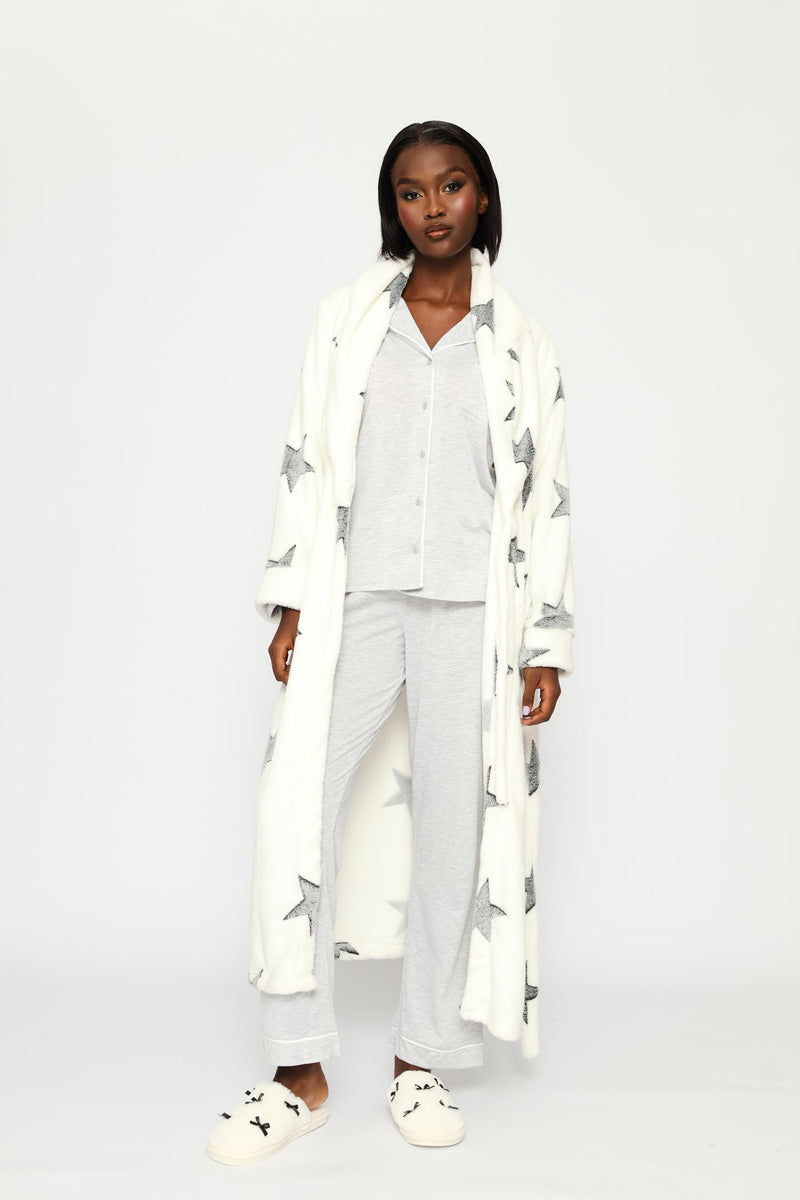Star Wrap Gown - White/Black
