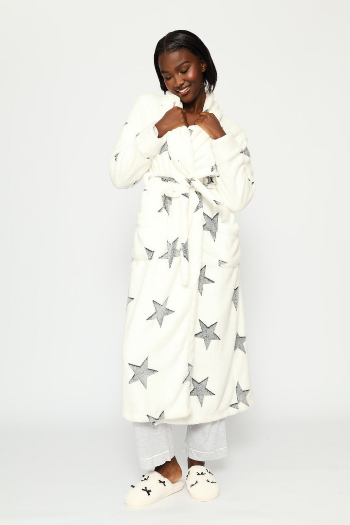 Star Wrap Gown - White/Black
