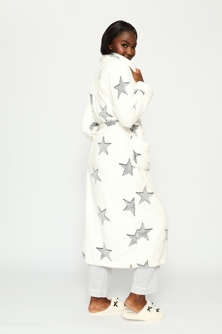 Star Wrap Gown - White/Black