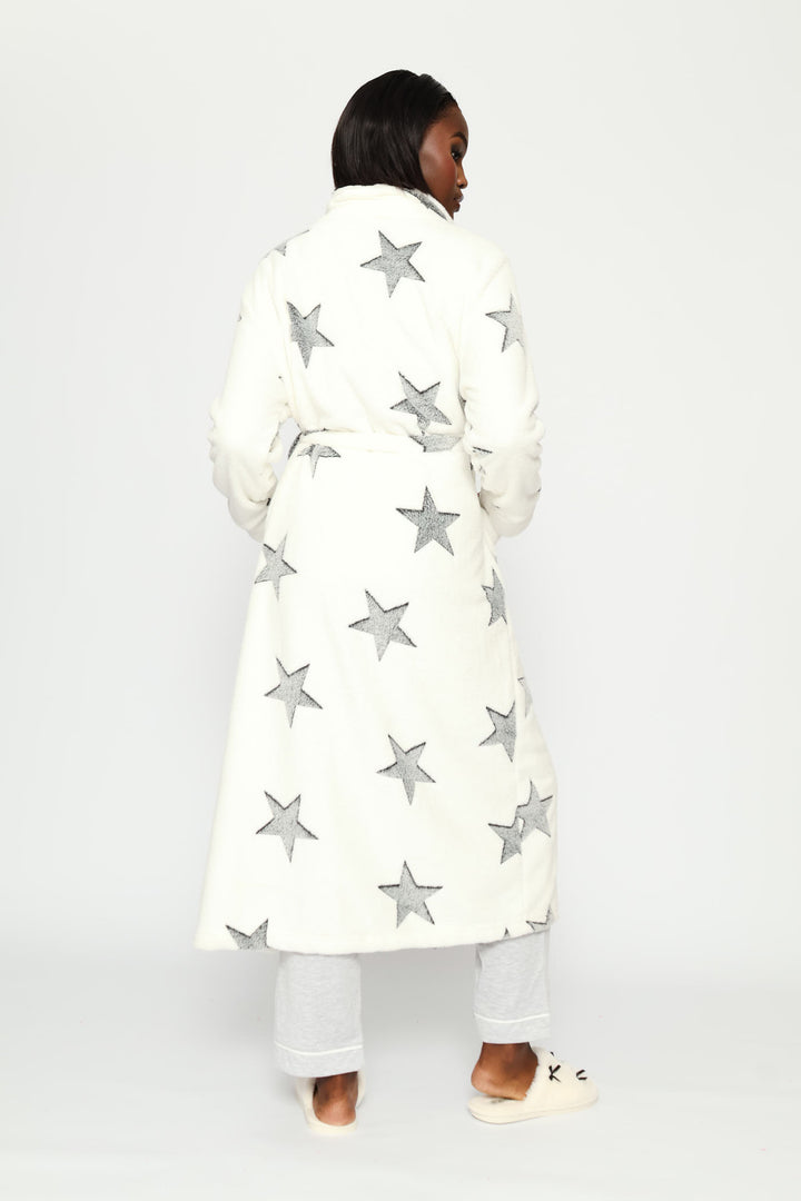 Star Wrap Gown - White/Black