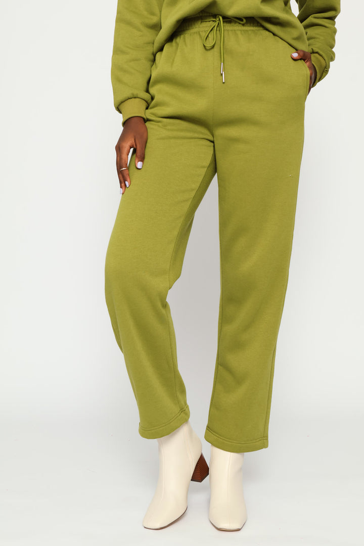 Classic Fleece Wide Leg Pant - Chartreuse