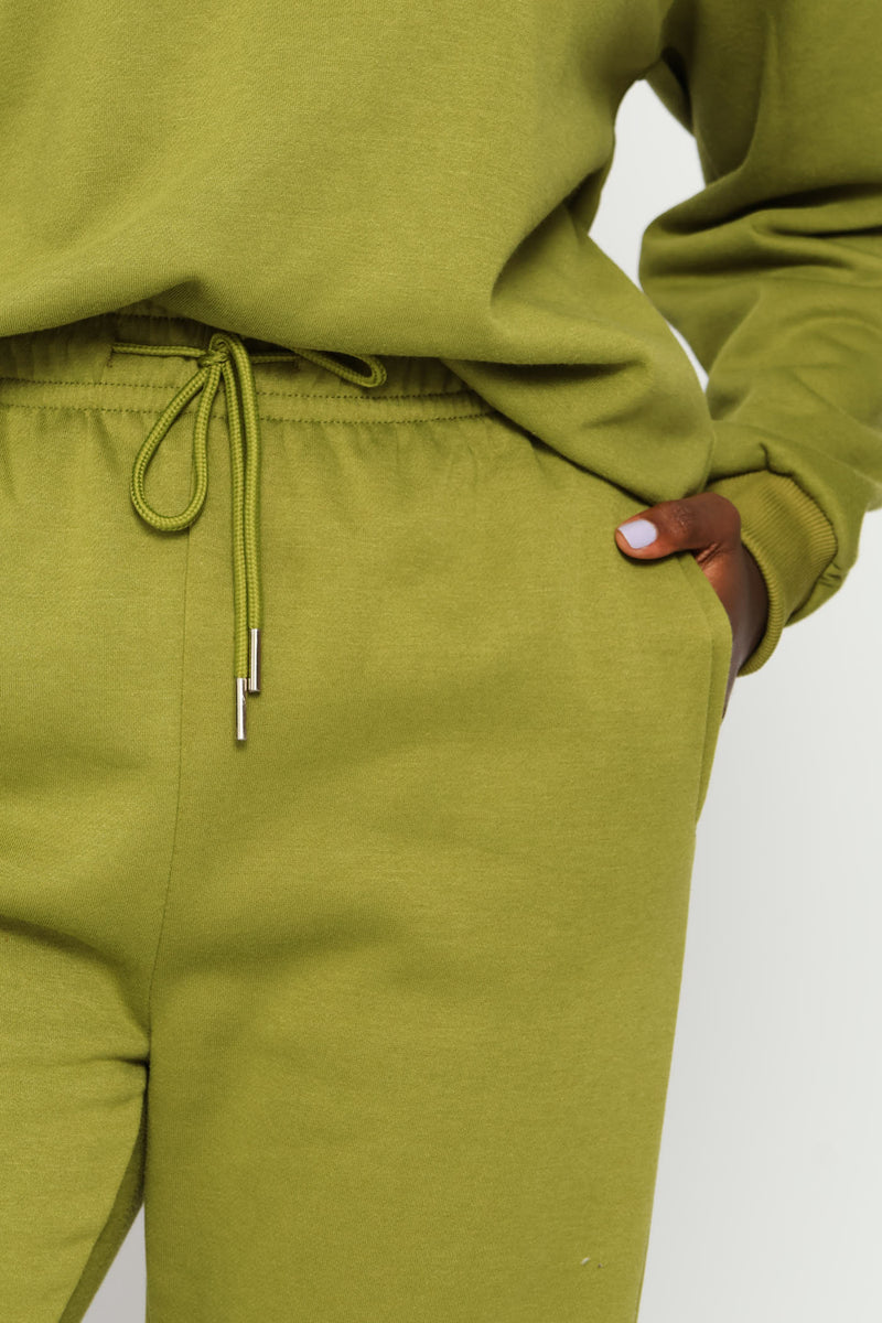 Classic Fleece Wide Leg Pant - Chartreuse