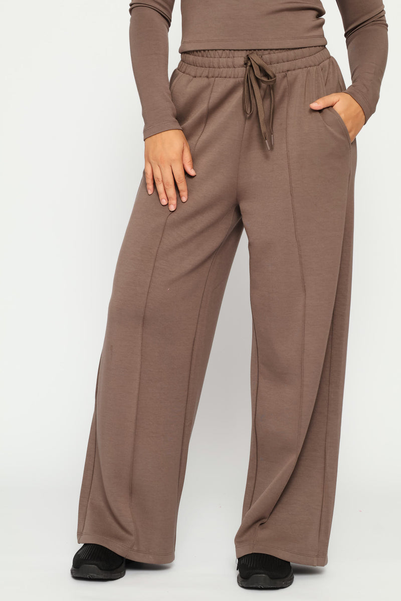 Soft Touch Wide Leg Pant - Mocha
