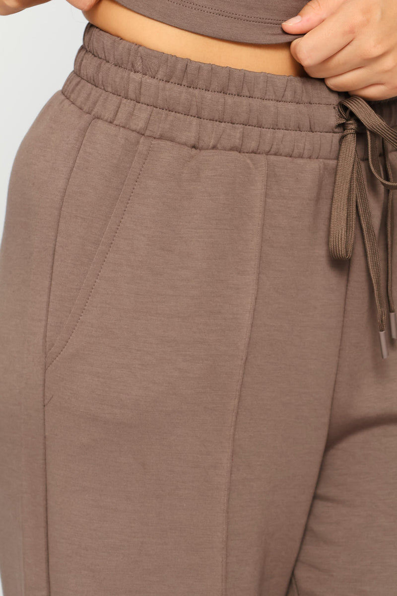 Soft Touch Wide Leg Pant - Mocha