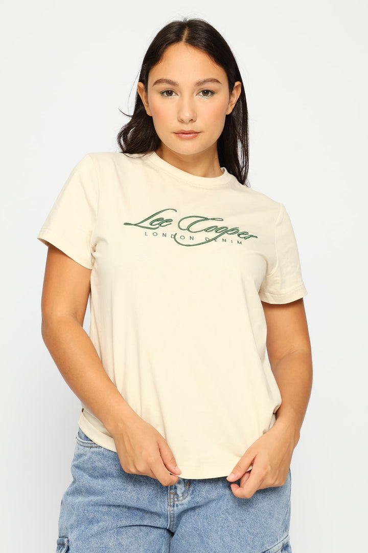 Embroidered Tee - Cream