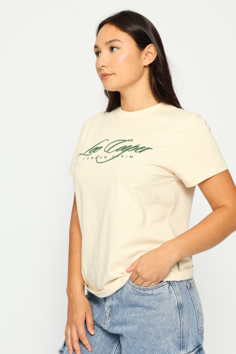 Embroidered Tee - Cream
