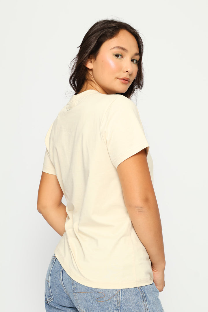Embroidered Tee - Cream