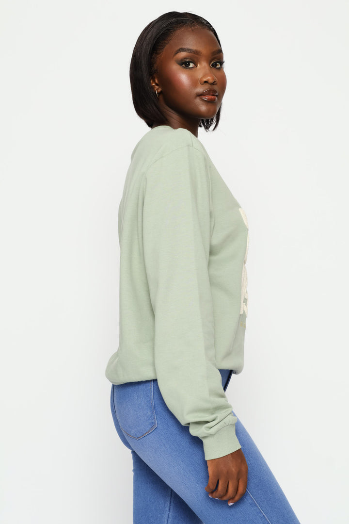 L'Atelier Loop Embroidery Pullover - Sage