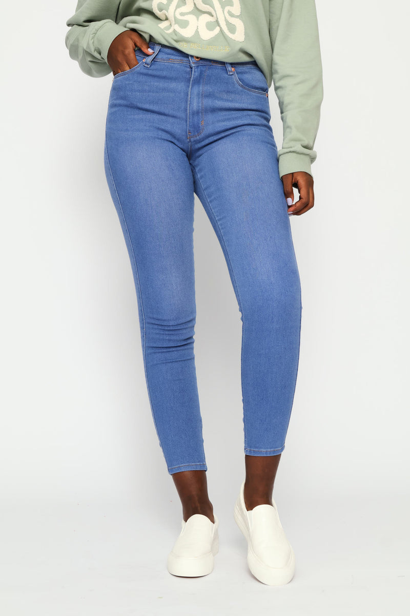 Push Up Hi-Waist Skinny Denim - Light Periwinkle
