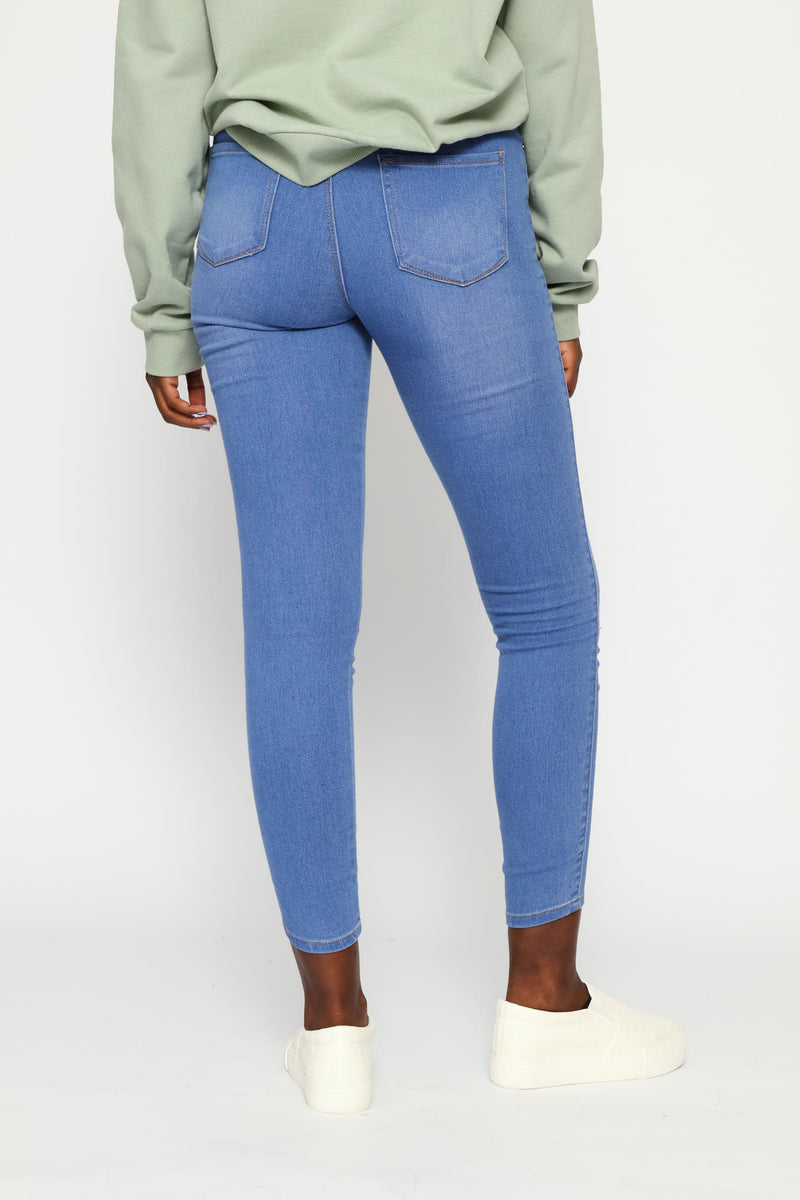 Push Up Hi-Waist Skinny Denim - Light Periwinkle