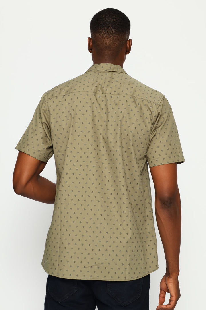 4 Seasons Print Regular Shirt - Fatigue