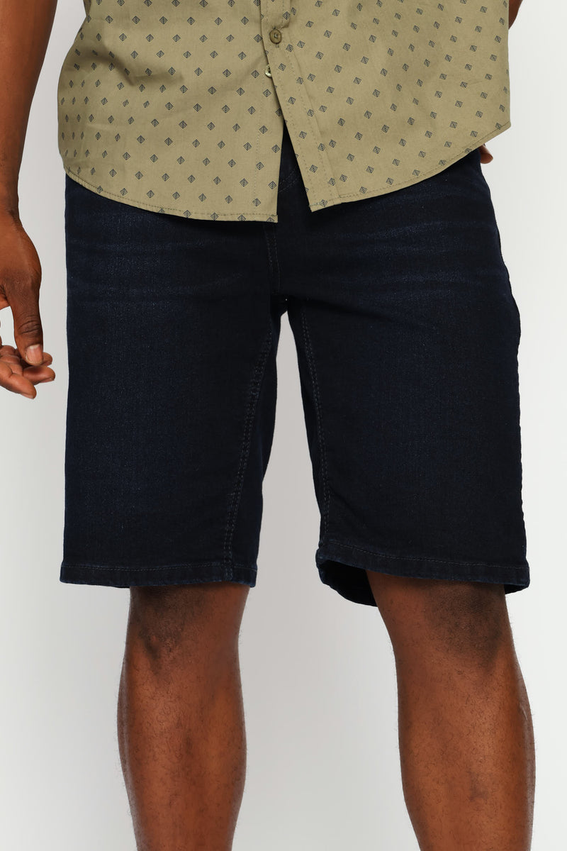 Whisker Denim Short - Blue/Black
