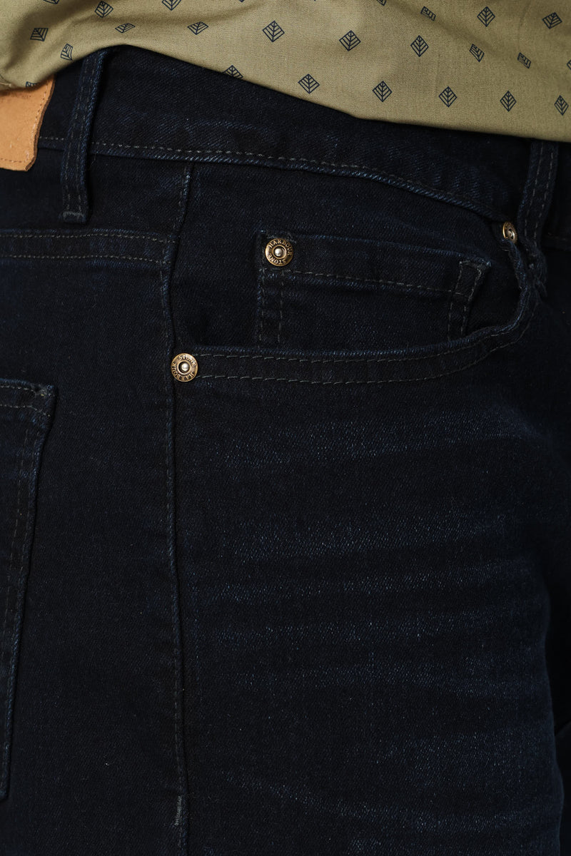 Whisker Denim Short - Blue/Black